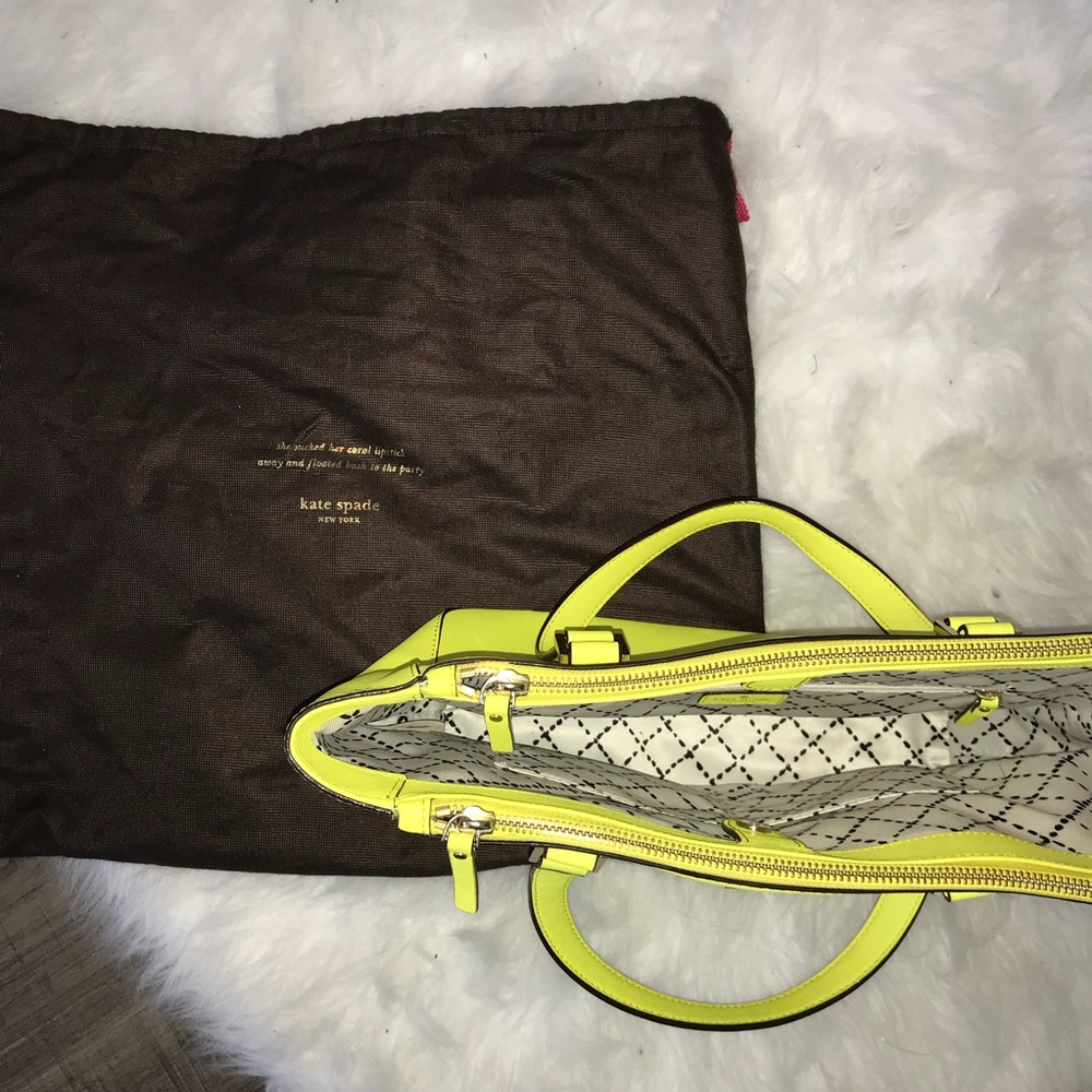Kate Spade neon yellow medium sized purse - Picture 2 of 2